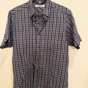 Ben Sherman Navy and White Plaid Casual Shirt